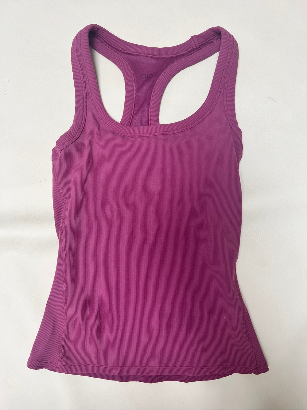 ALO Yoga Ribbed Racerback Tank Top in Plum